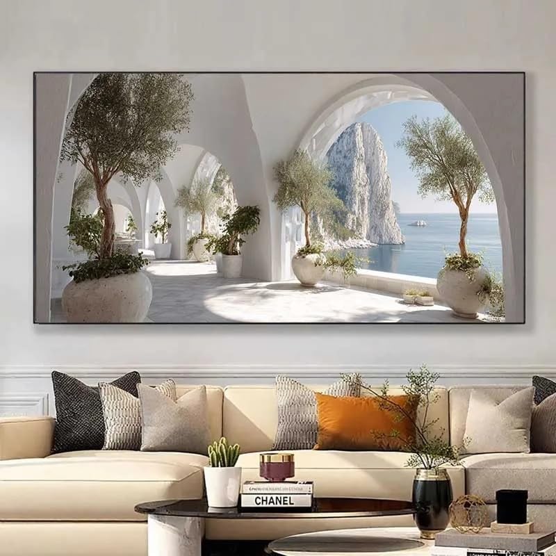 Lienzo de arcos costeros 70x140 cm cuadro horizontal para pared 3