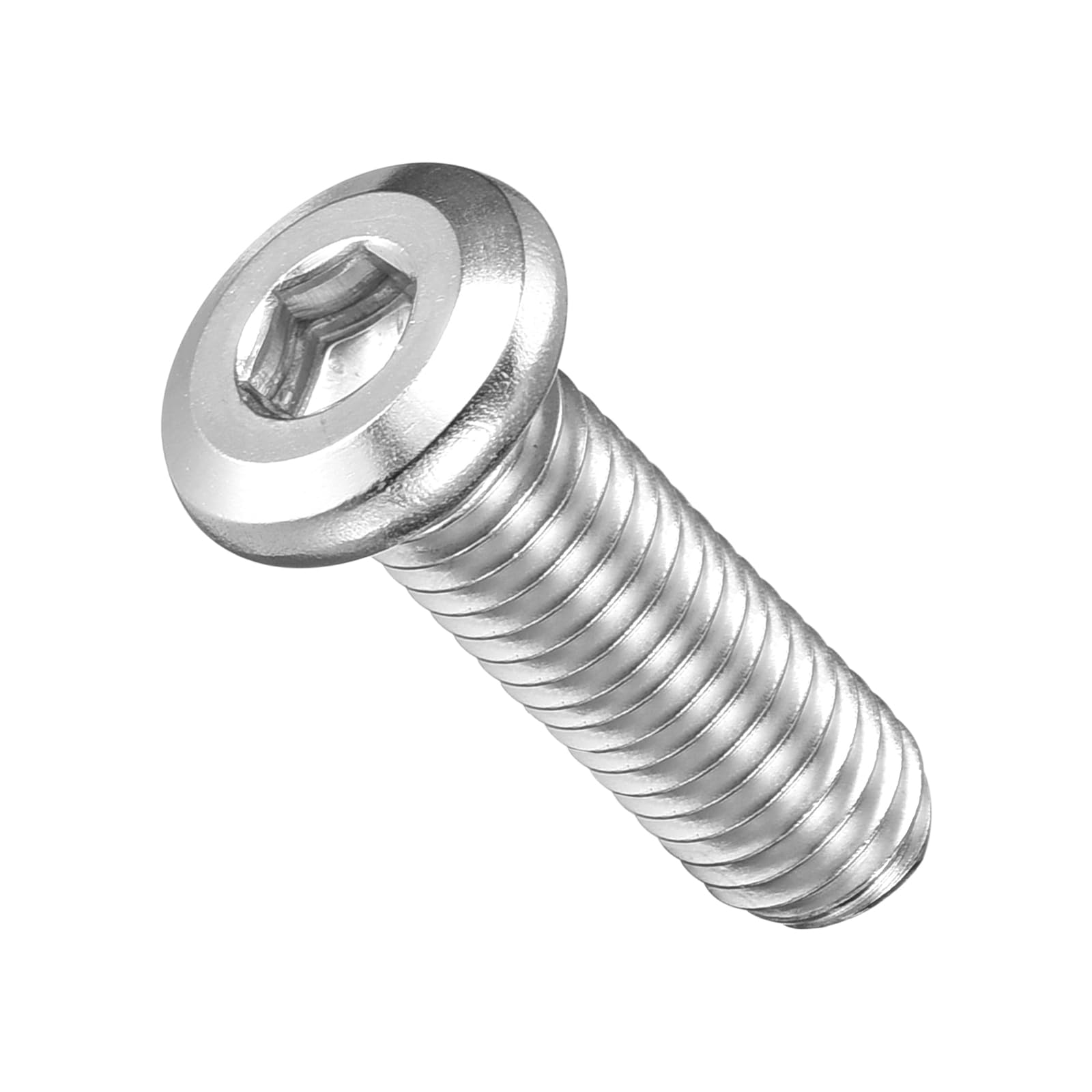 METALLIXITY Flat Head Hex Socket Cap Screws Bolts(M8-1.25x25) 20Pcs, 304 Stainless Steel Hex Socket Furniture Bolts Screws - for Furniture Woodworking Project, Silver Tone — image 1