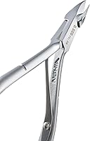 Vista 5 de Pinza de cutícula de acero duro de alta calidad, D-506, pinza de precisión para uñas con mandíbula completa chapada en gris y resorte único