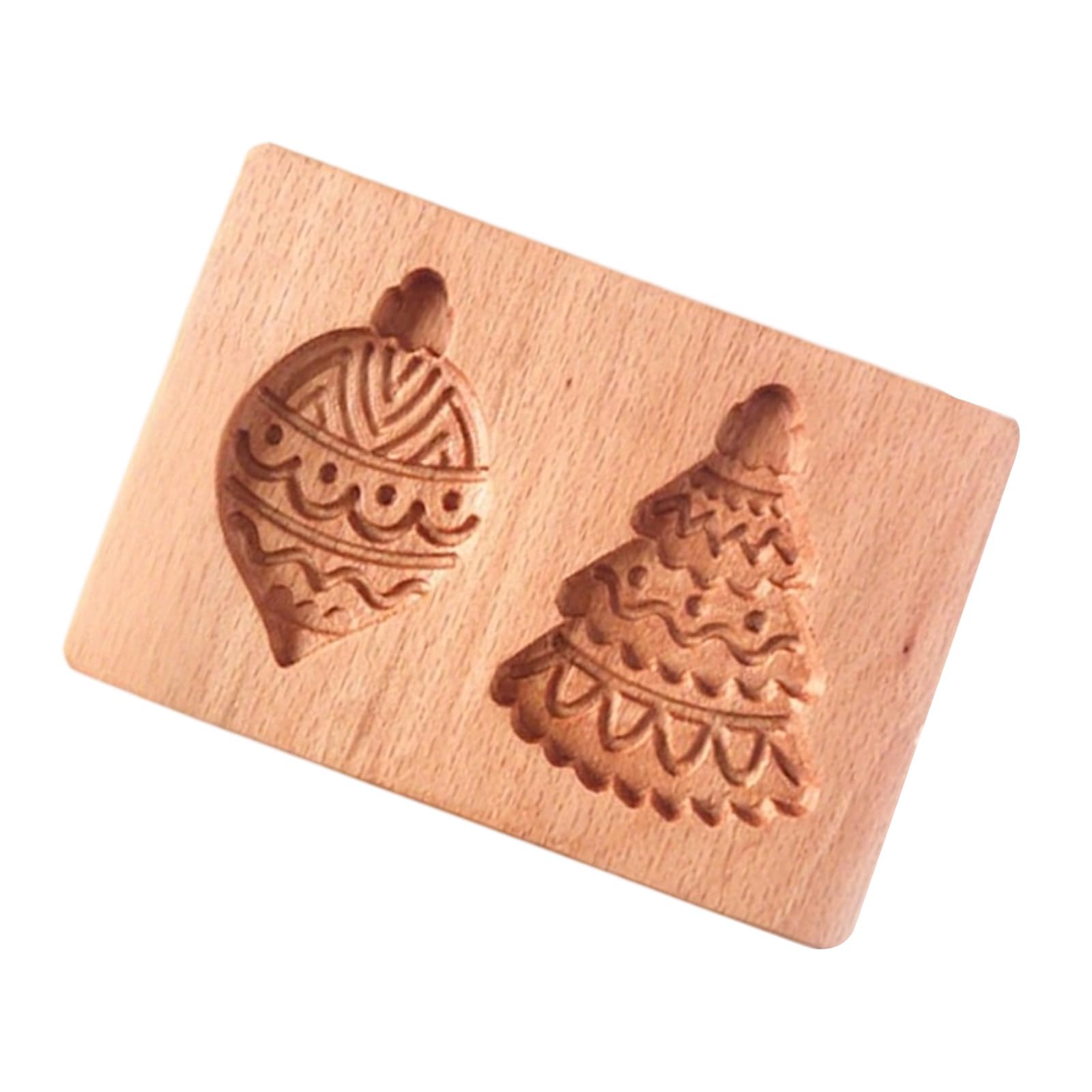 Msioytog Multipurpose Wooden Biscuits for Baking Enthusiasts User Friendly Design Easy to Cleaning Ideal for Family Baking Retro Stamps