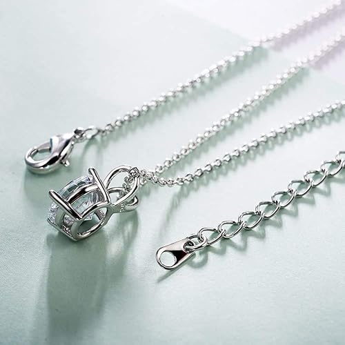 Miniatura 4 de AllenCOCO 925 Sterling Silver Necklace for Women Trendy, AAA+ Cubic Zirconia Pendant Necklace Hypoallergenic 14K Gold Plated 925 Sterling Silver