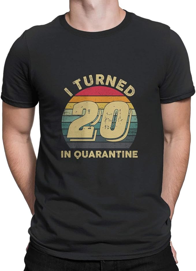 Amazon.com: Men's Birthday T-Shirts - Turned 20 in Quarantine 2020 20 Years Old Vintage Birthday 