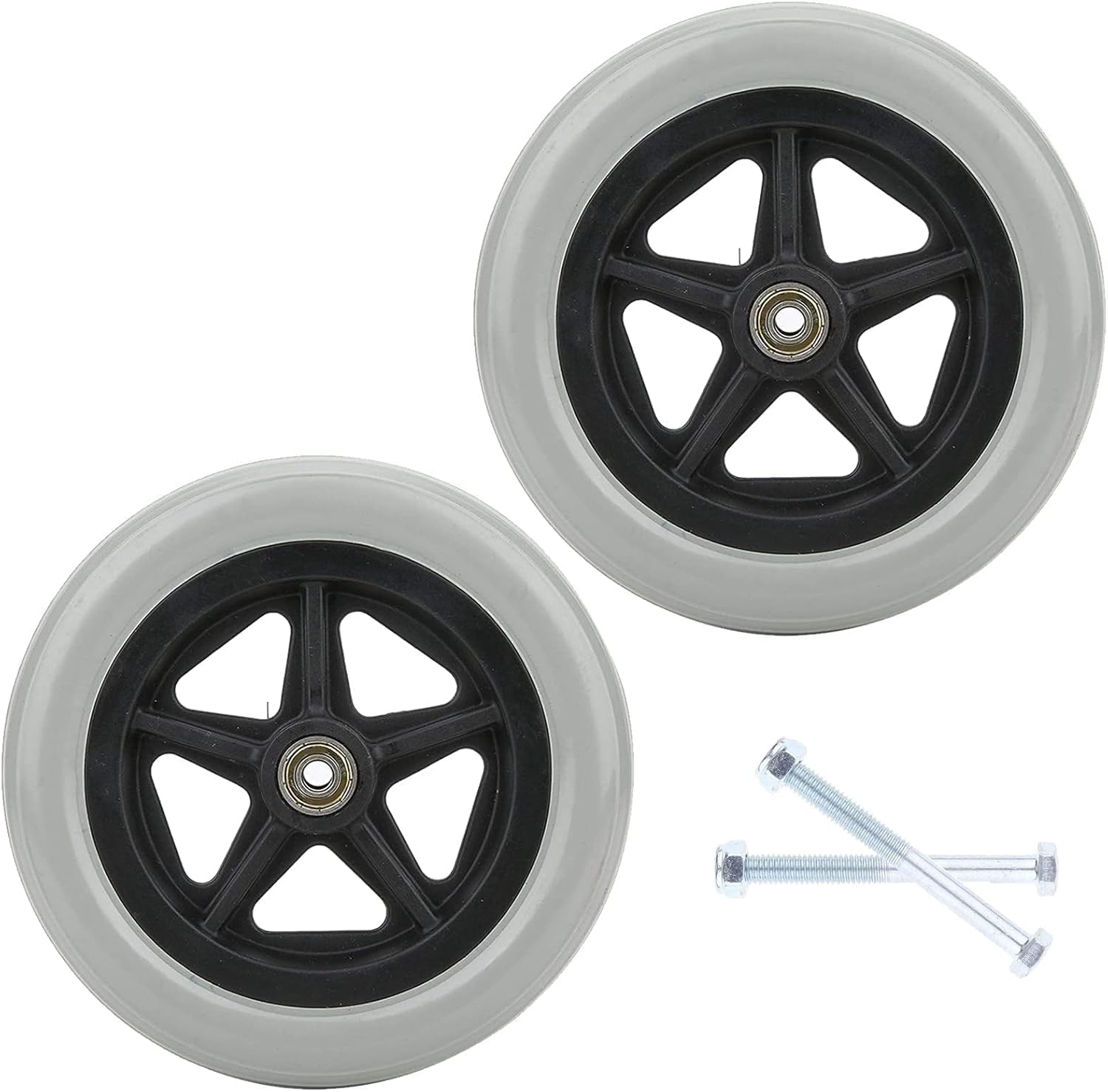 2 Pack Solid Wheel Replacement for Wheelchairs, Rollators, Walkers, 2