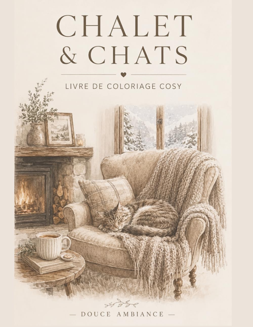 Chalet & Chats - Livre de Coloriage Cosy: Moments détente entre chalets, chats et déco cocooning