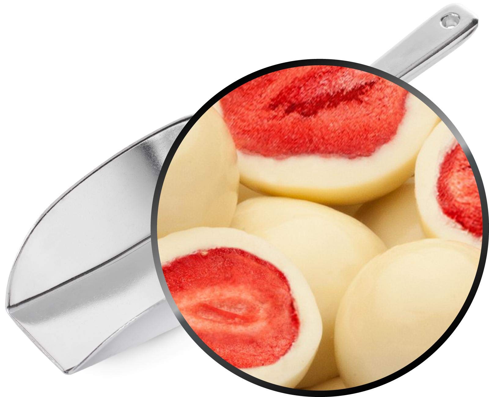 1 x 2.5kg Gefriergetrocknete Erdbeeren in feinster weisser Schokolade in Deutschland hergestellt Premium Qualität