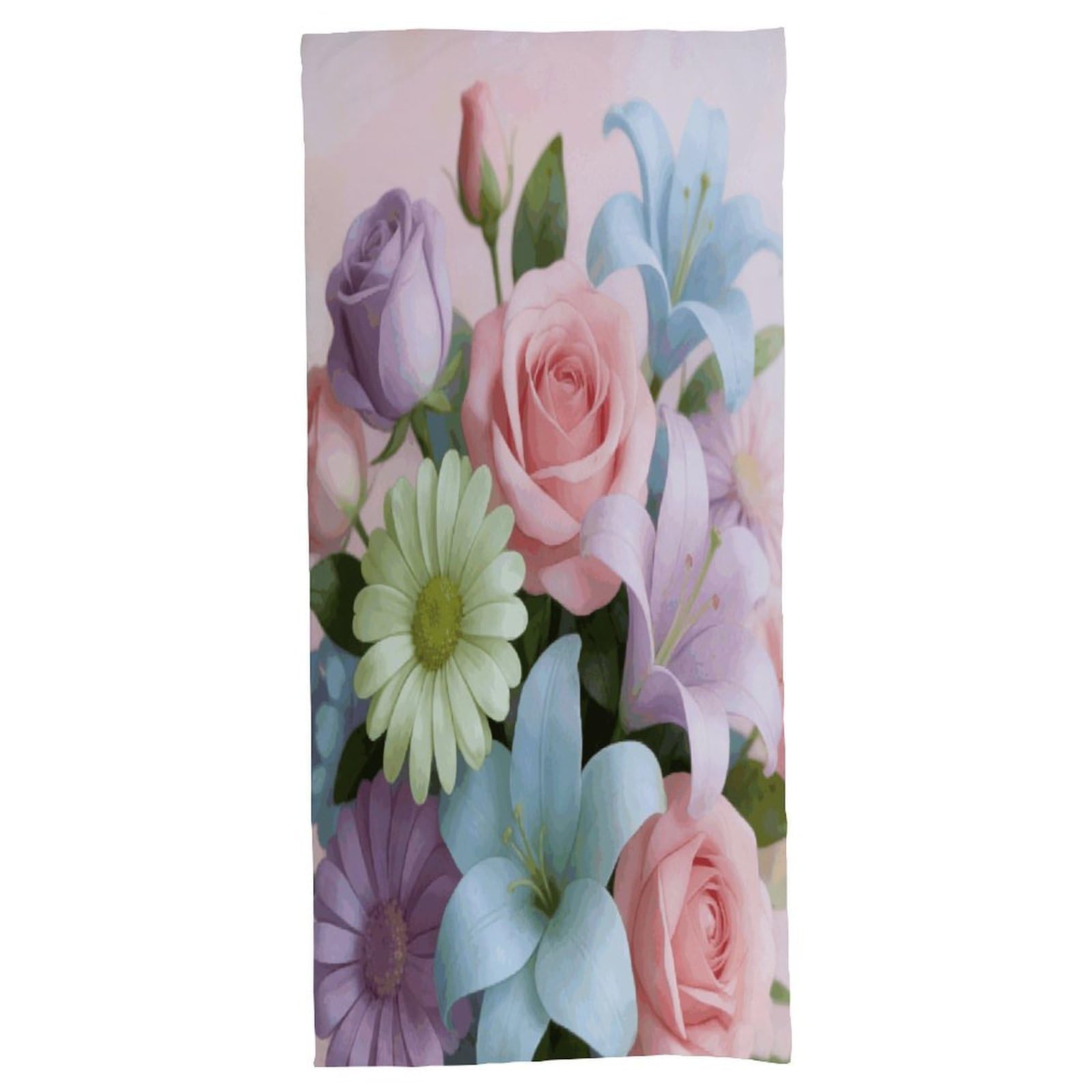 Fodpand Style Pastel Bloom Bath Towel, Highly Absorbent & Quick Drying Beach Towel, Compact & Lightweight Pool Towel For Bathroom, Beach, Pool, Gym, Spa, And Hotel Use