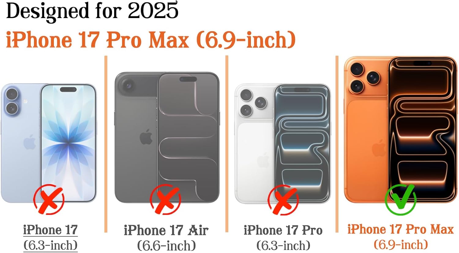 Magnetic for iPhone 17 Pro Max Case Cute Stripes Phone Case, Shockproof Slim TPU and Hard PC Protective Phone Cover Compatible with MagSafe Designed for Women Girls, Blue and White - Image 5