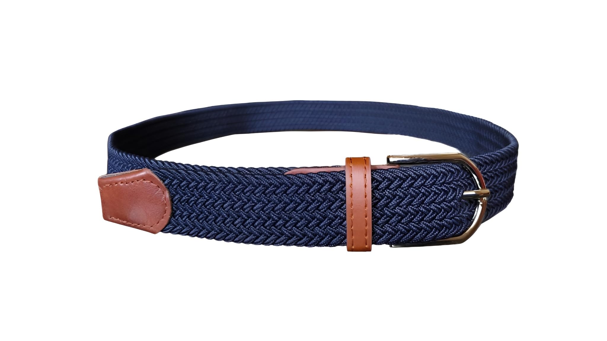 Simpl Living Canvas Elastic Braided Woven Stretch Fabric Casual Belt For Men And Women (Dark Blue 01, Fits upto 40" waist)