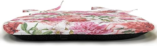 Miniatura 3 de Ambesonne Shabby Flora - Juego de 4 cojines de asiento para silla, flores de jardín de primavera de verano con hojas y brotes, acolchado de asiento