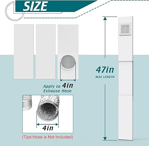 Miniatura 2 de Daisypower Kit de ventana de ventilación para secadora, kit de ventilación de ventana ajustable de 4 pulgadas con cubierta de ventilación para
