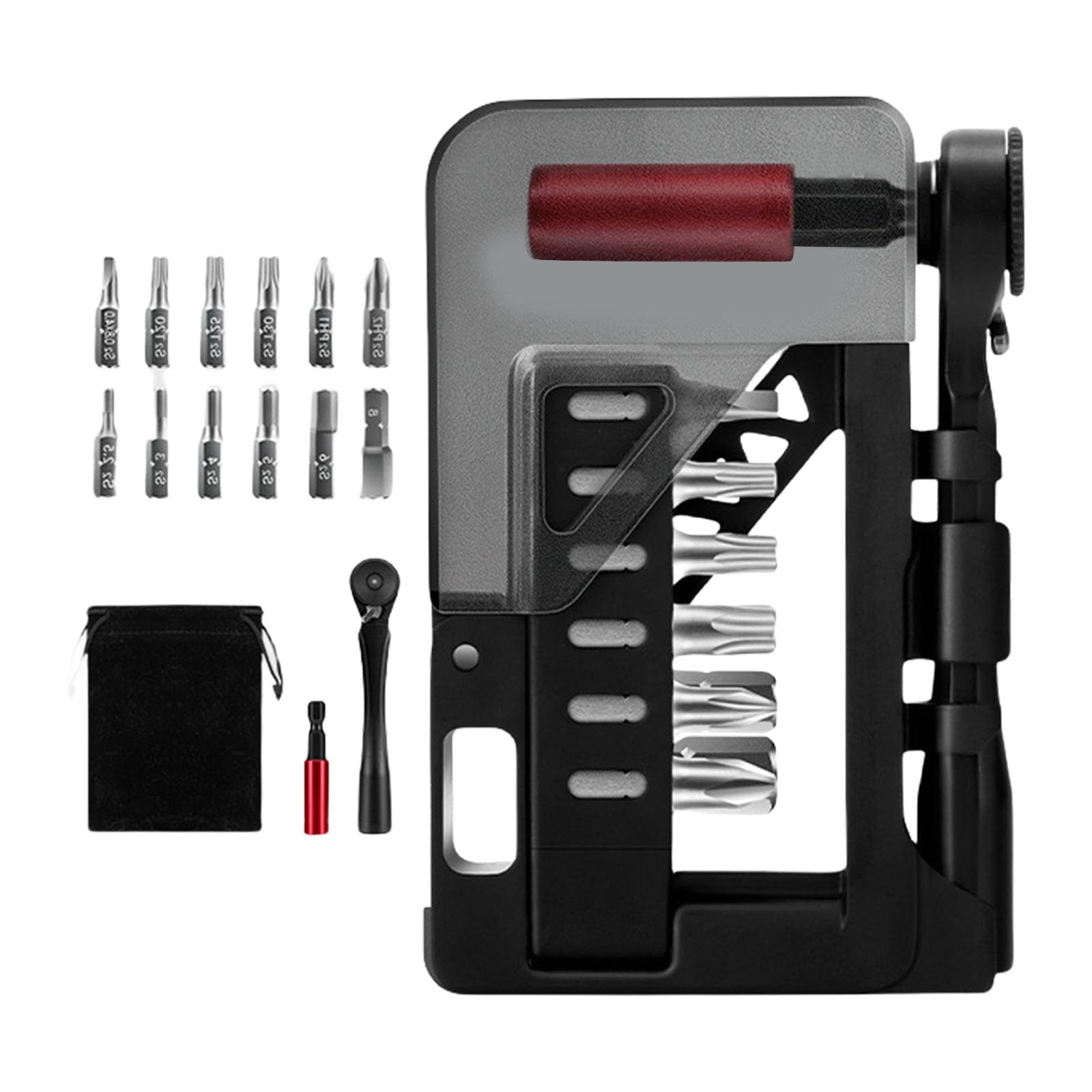 Tool Set for Bike Portable Bike Maintenance Multitool Repair Set 12 in 1 Two Way Ratchets Wrench Multitool