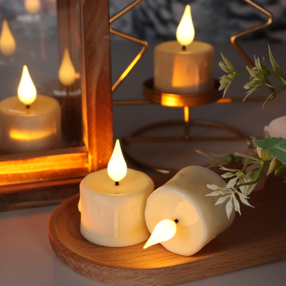 6 Bougies LED Rechargeables Avec Télécommande - Flamme Vacillante, Minuterie, 5 Modes