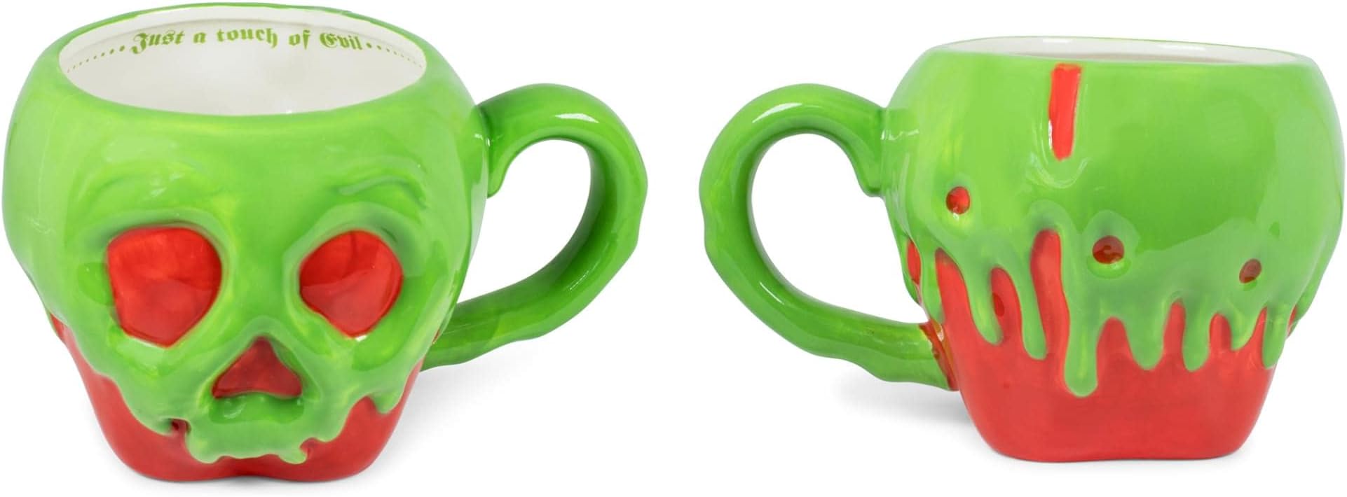 Disney Evil Queen Poison Apple Sculpted Ceramic Mug | Holds 20 Ounces