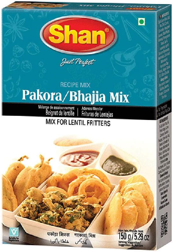 Shan Pakora/Bhajia Recipe Mix 5.29 oz (150g) - Seasoning Spice Powder for Traditional Lentil Fritters - Suitable for Vegetarians - Airtight Bag in a Box