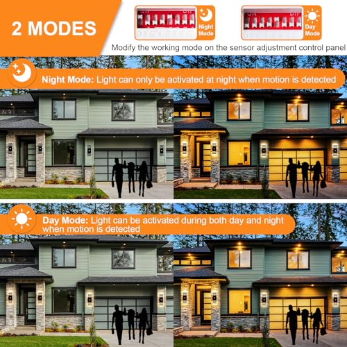 CELAVY Up Down Outside Lights with Motion Sensor, PIR Outdoor Wall Light Mains Powered, IP65 Front Door Porch Light Electric - Image 2