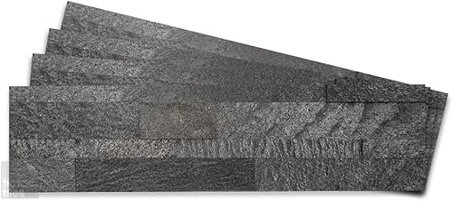 Tic Tac Tiles - Autoadhesivo removible para la loseta del muro de la cocina o el baño, azulejos en 3D de piedra real, paquete de 1 (blanco natural)