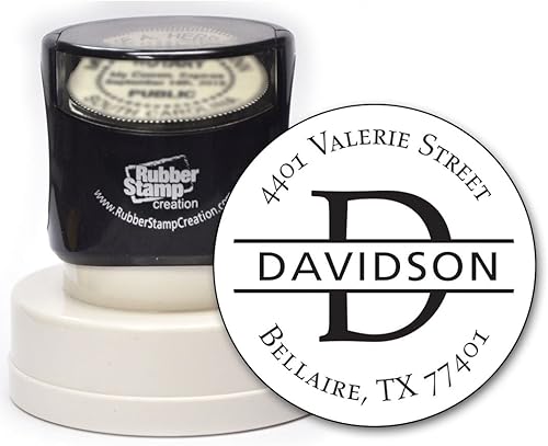 Sello de dirección con monograma Sello personalizado pre-entintado, calidad premium (MOAD022-PI)