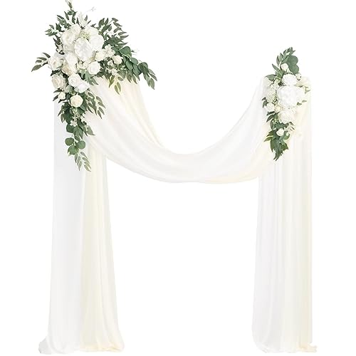 Ling's moment Artificial Wedding Arch Flowers Kit Pack of 4,