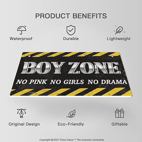 Miniatura 4 de Putuo Decor Letrero de cueva de hombre pequeño, decoración de pared para habitación de niños, niños pequeños, bebés, placa colgante de PVC de 10 x 5