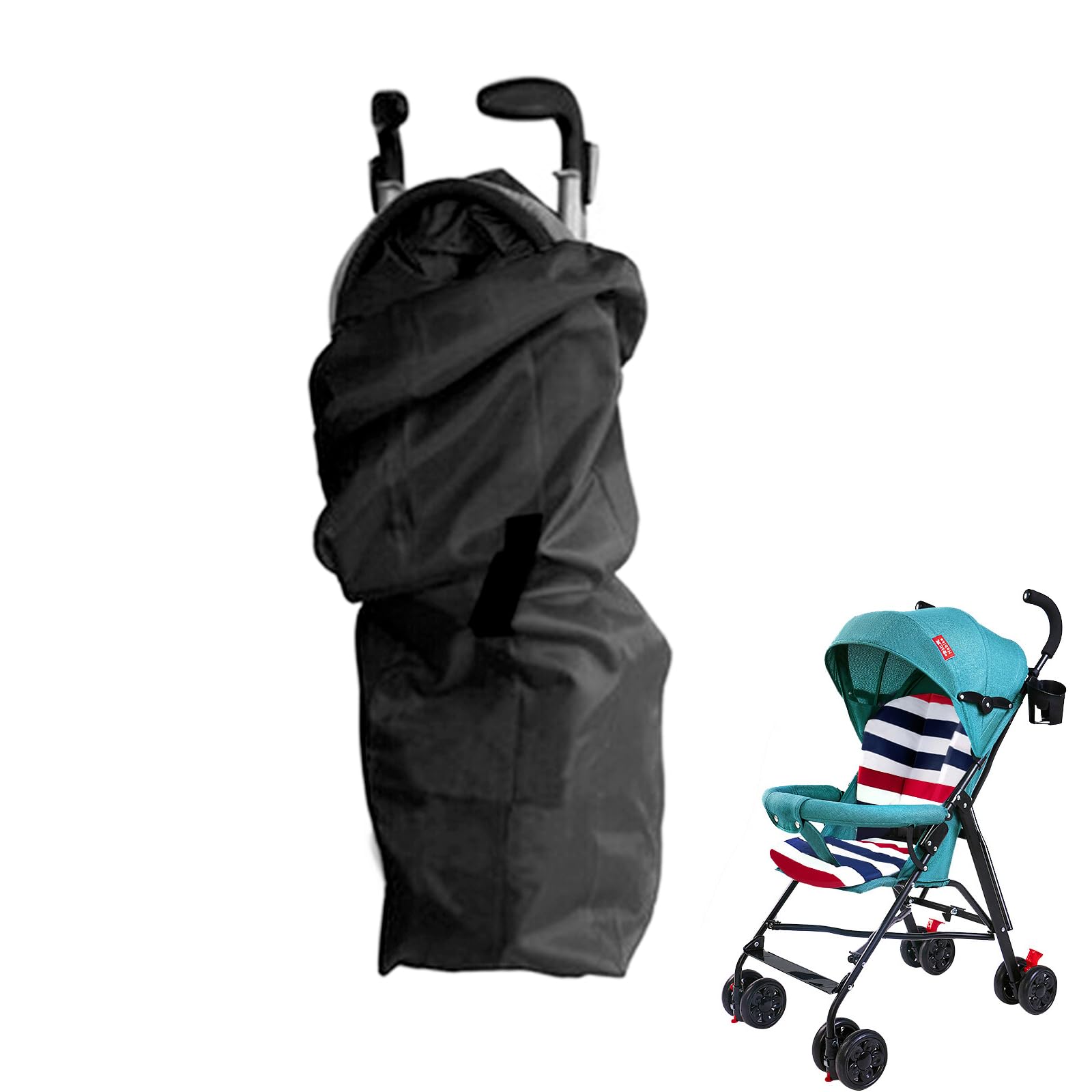 Bolsa de Viaje para Cochecito, Bolsa de Cochecitos de Viaje, Bolsa de Transporte Bebé Cochecito, Bolsas de Transporte para Carritos de Bebe, para Avión, Tren o Coche, 120 x 40 cm, Negro