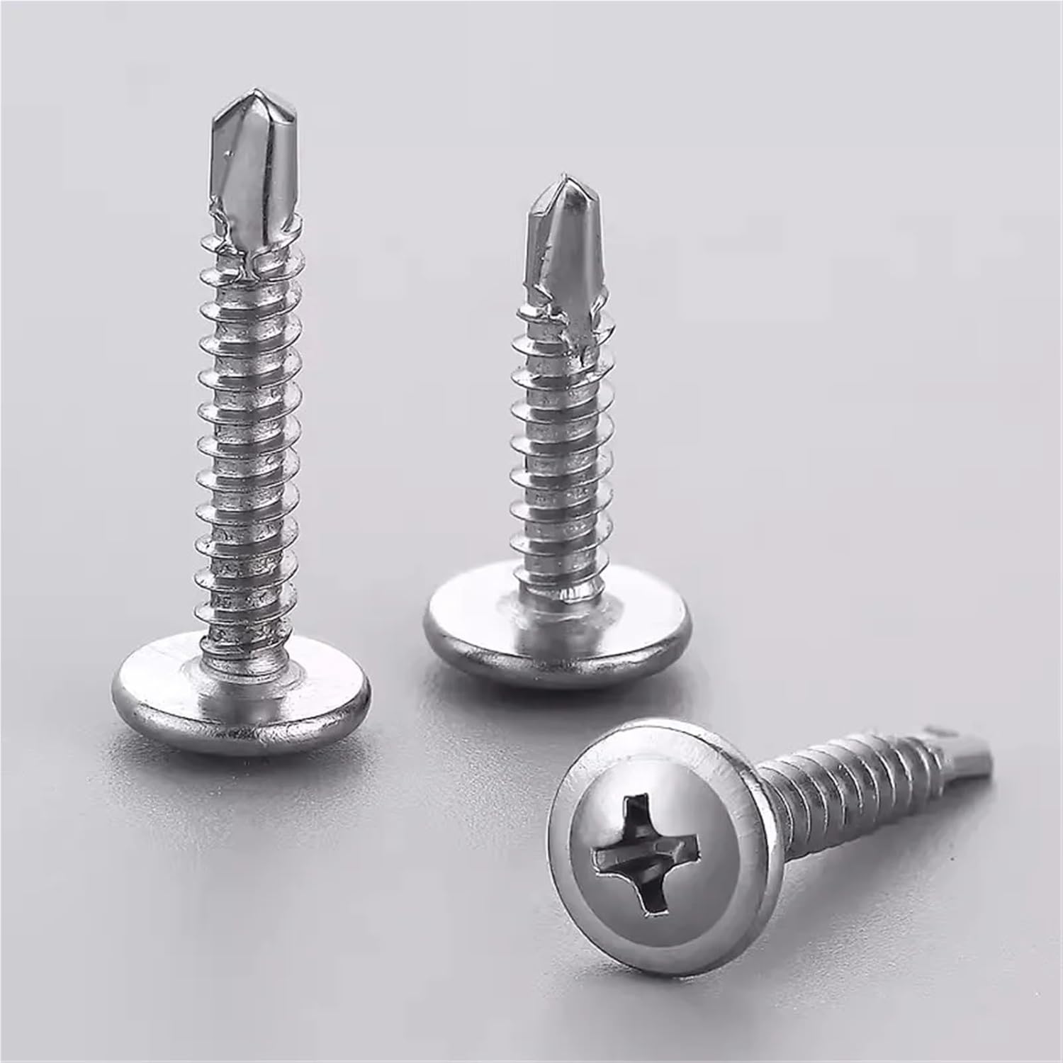410 Stainless Steel Truss Washer Head Self Tapping Screws M4.2 M4.8 Metal Sheet Drilling Screws(M4.2x16mm 100pcs)