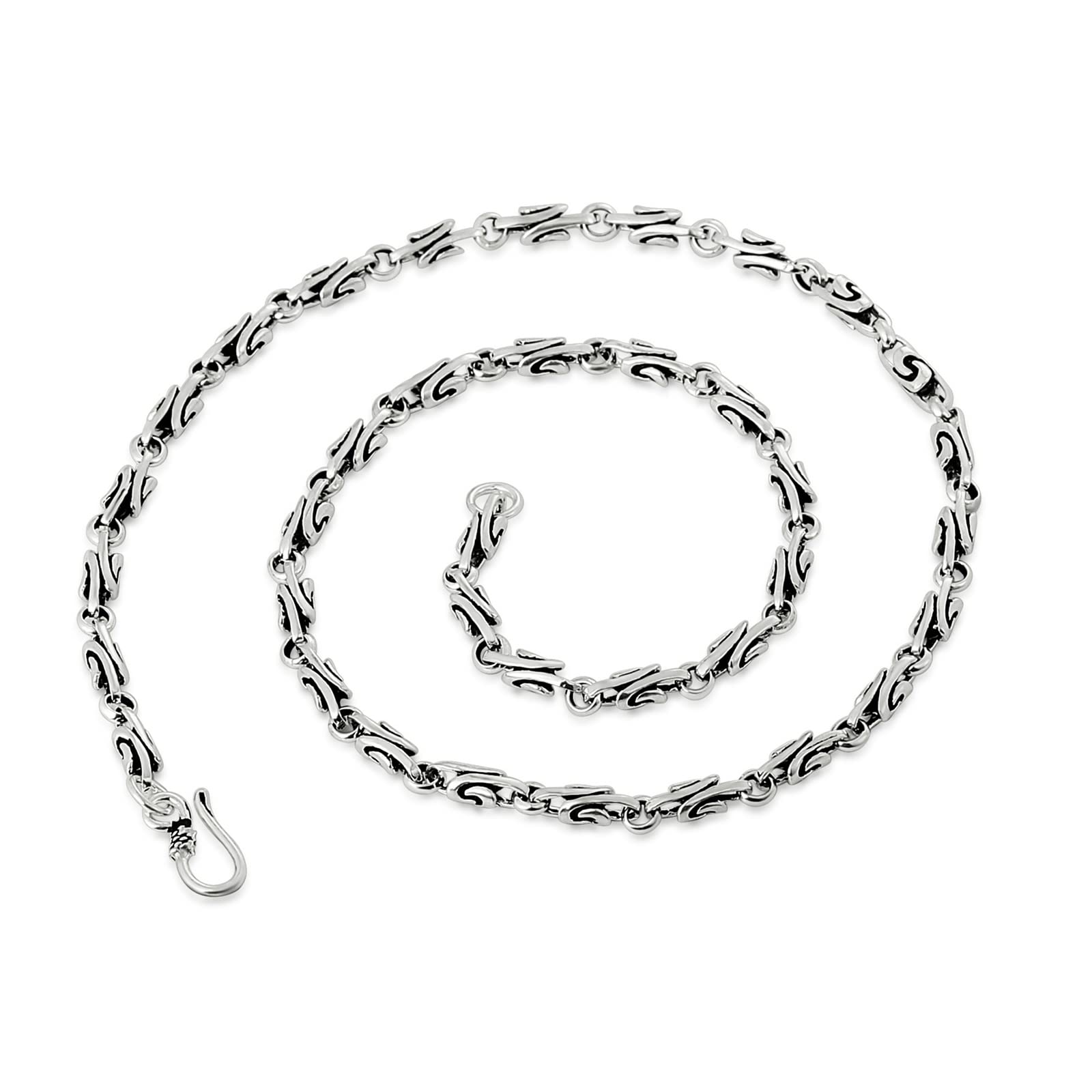 Collier chaîne spirale argent résistant au ternissement pour homme - 2