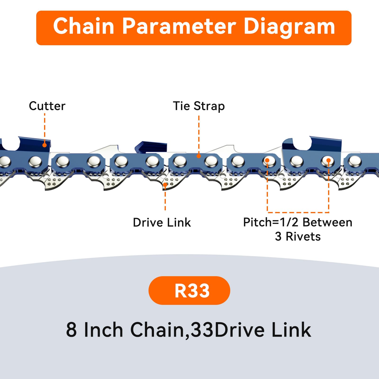 チコオーダーページ Amazon.com : 8 Inch Chainsaw Chain, 3/8