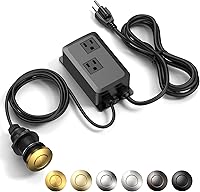 Vista 1 de Kit de Interruptor de Aire para Triturador de Basura, Salida Doble Profesional, Cubierta de Latón Macizo en Oro Cepillado, Botón Superior