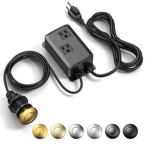 Kit de interruptor de aire de eliminación de basura, profesional, doble salida, triturador de desechos superior para fregadero, botón de eliminación