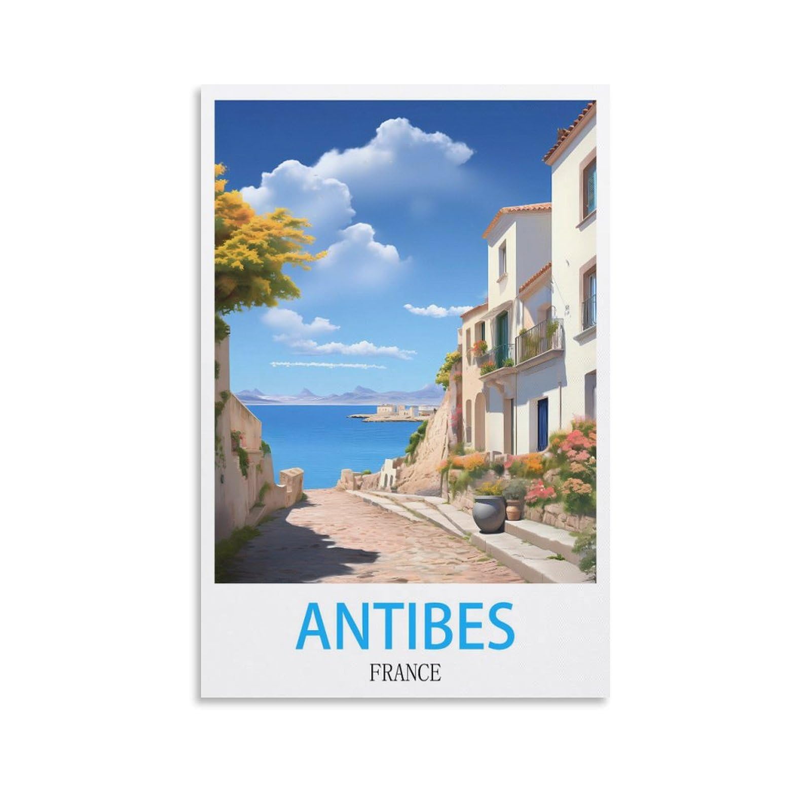 Metal Sign Tin Sign,Antibes Frances,Garden & Kitchen Poster, Inspirational Sign Home Wall Art Decor for Home Kitchen Bar Club Decoration 30x40cm
