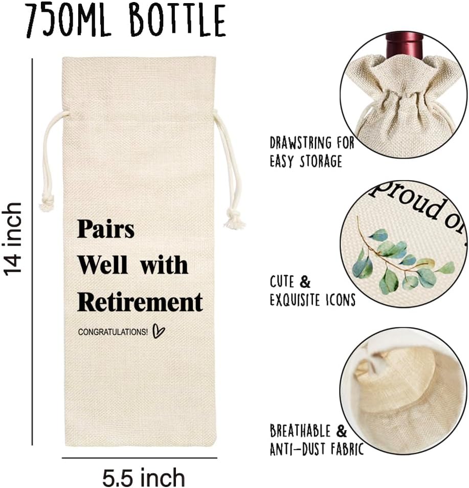 Funny Retirement Gifts for Women Men 2026 - Retirement Wine Glass Funny Birthday Gifts for Retired Friends Teacher Coworkers Boss Nurses Friends, Coworkers Farewell Leaving Going Away Gift - Image 3