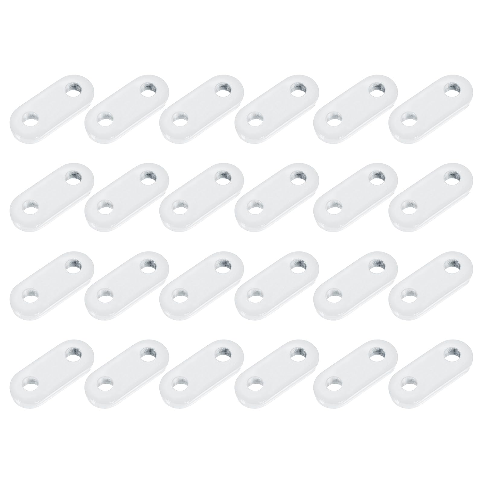sourcing map 24Pcs Curtain Weights, 16 x 38 x 6mm 20g Iron Drapery Weights for Curtains Bottom Tablecloth Flags, Window Curtain Pendant for Living Room, Home, Office, Hotel, White