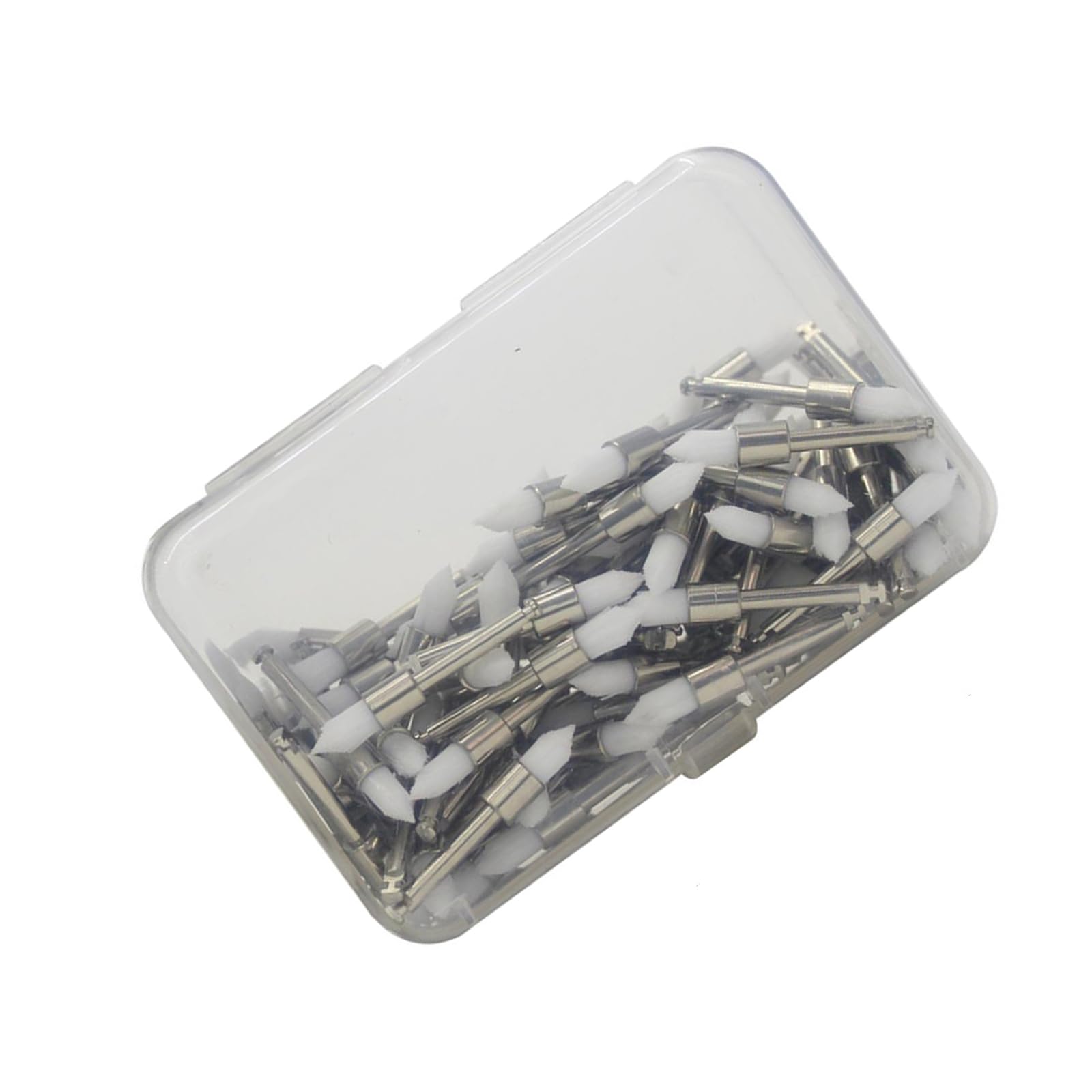 100Pcs Teeth Brush Polishers Ergonomic Metal Handle and Dense Nylon Bristles Polishing Brush for Teeth Cleaning Sanitation Polishing Tool