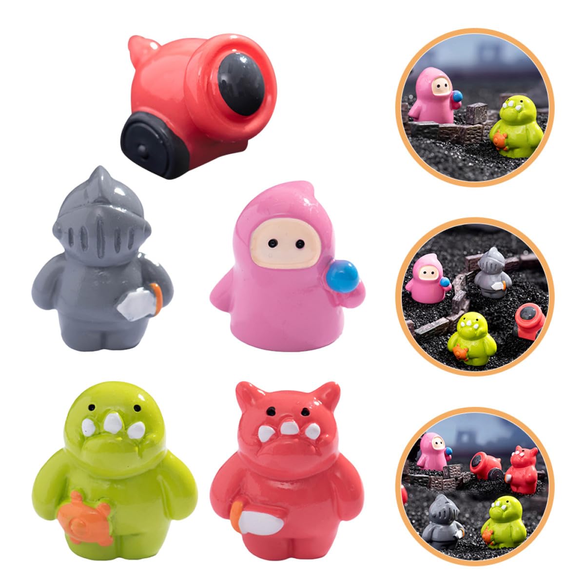 Feng Shui 10 szt. Mikropejzaż Miniaturowe figurki z żywicy Śliczne mini zwierzęta Akcesoria ogrodowe do wróżkowego domku Wystrój domku dla lalek Upominki na przyjęcie wielkanocne i ozdoby na biurko