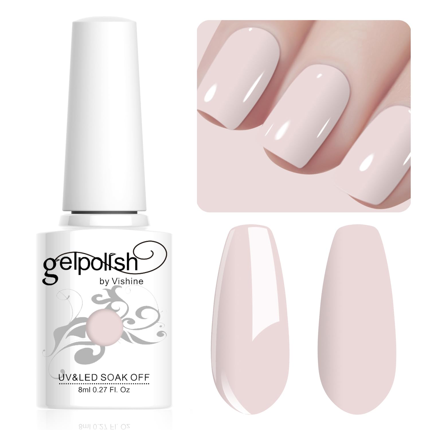 Vishine Gel Nail Polish, 1Pcs 8ml Burgundy Gel Polish Soak Off UV LED Gel Nail Art DIY Gel Nail Manicure for Girls Women #080 — view 35