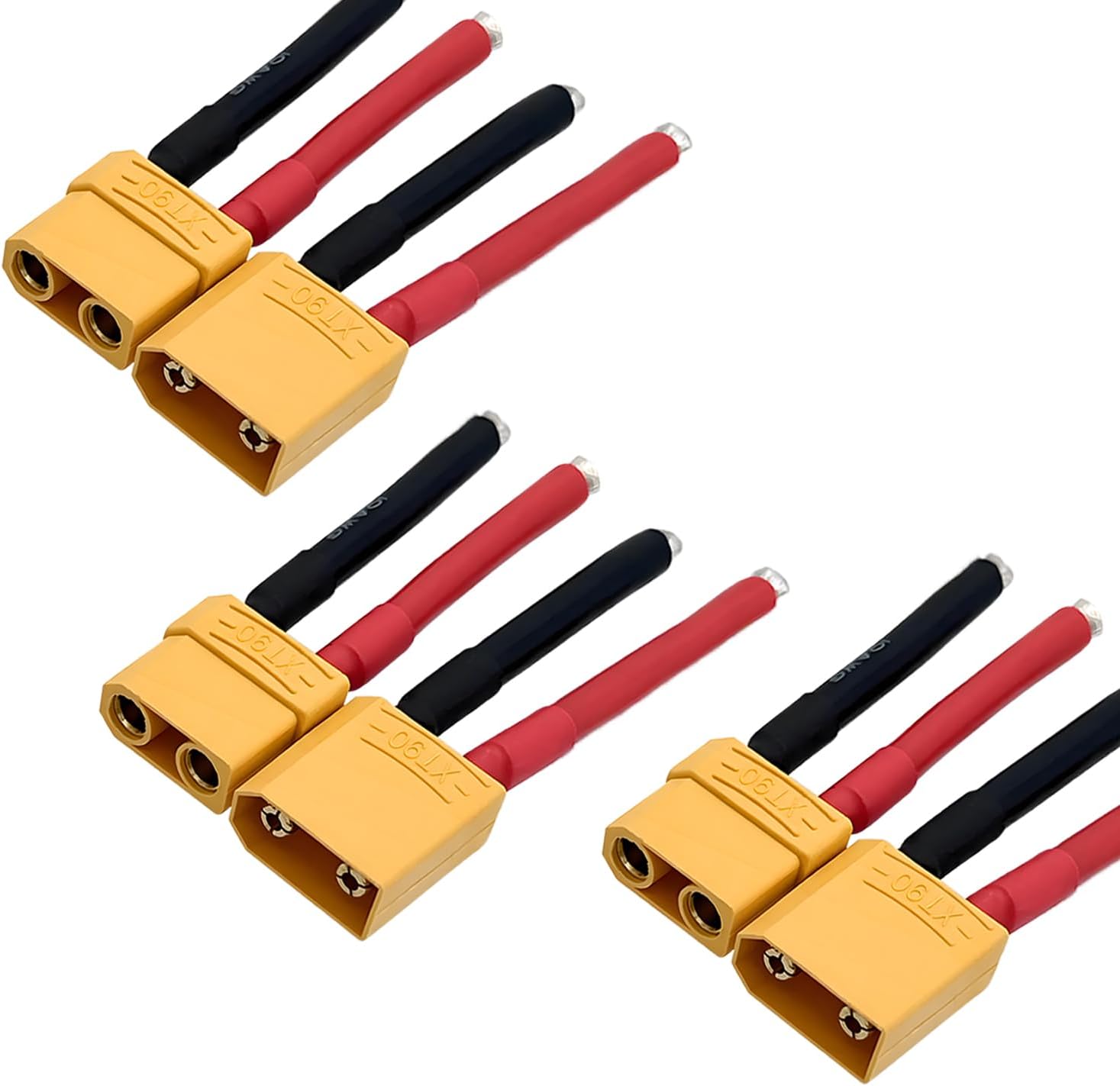 5 Pairs XT30 Pigtail,XT30 Male and Female Plug,XT30 Connector Adapter with 10cm 16AWG Silicone Wire for RC Lipo Battery FPV Racing Drone…