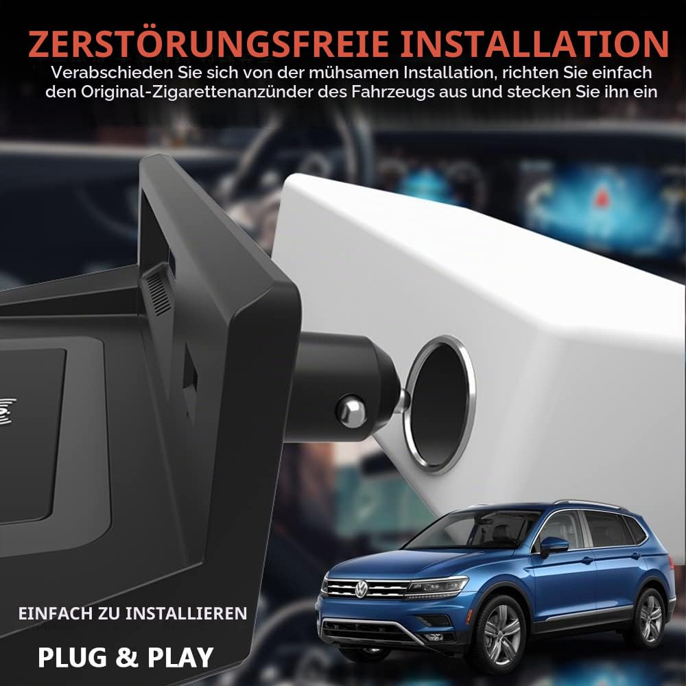 Kabelloses Ladegerät Auto Kompatibel mit VW Tiguan 2018 2019 2020 2021, 15W Schnellladendes Handy-Ladegerät für Volkswagen Tiguan Center Console-Zubehörfeld, Geschenk für VW Tiguan-Besitzer
