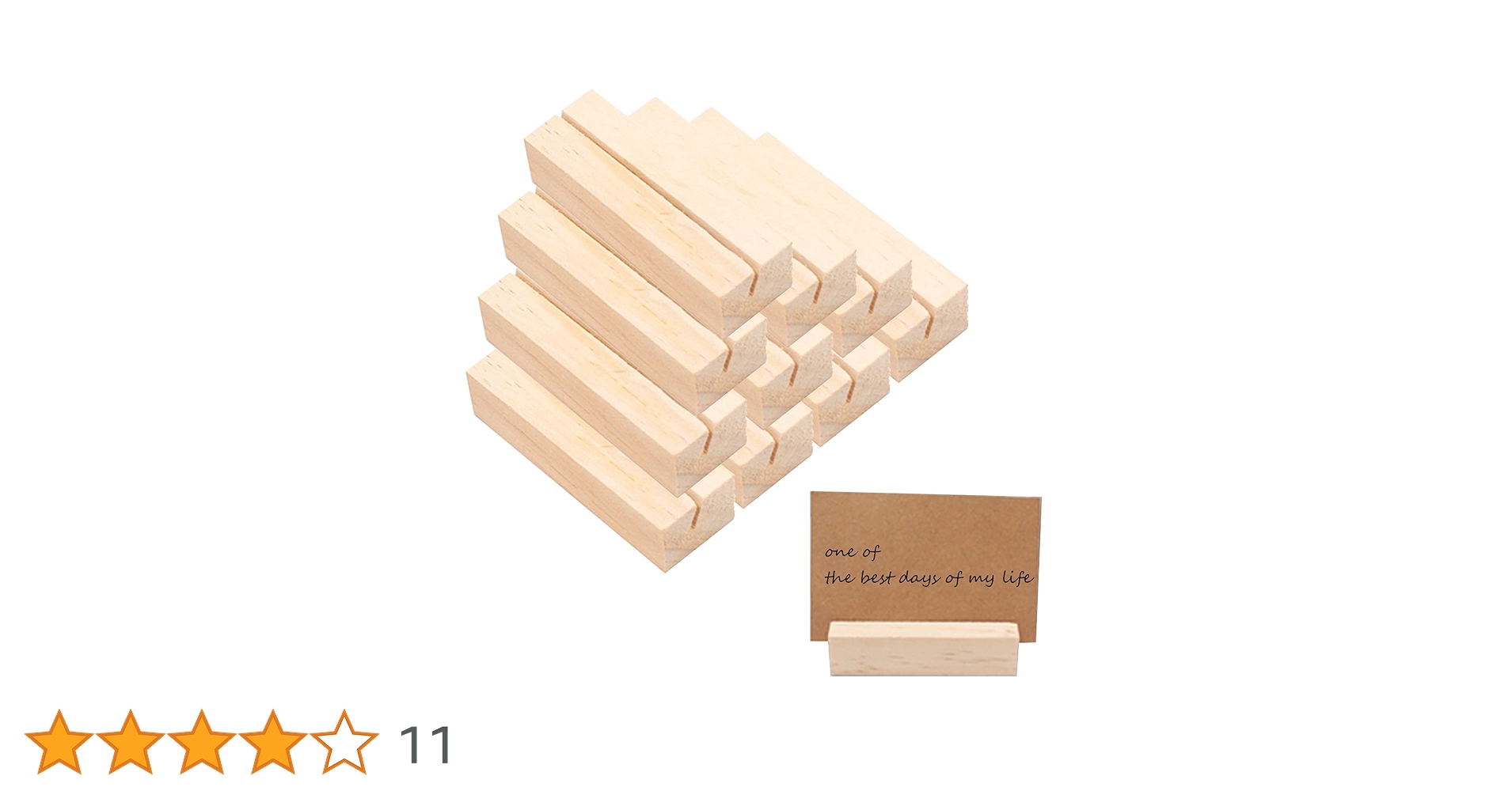 Amazon | ZHEJIA 木製カードスタンド【10個入】長方形 メモスタンド
