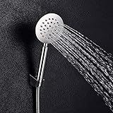 【Nunca obstruido cabezal de la ducha, fácil de limpiar】 alto brillo cromado cabezal de ducha para evitar arañazos y el agua está muy bien e incluso, lo que hace que la piel se sienta suave y confortable.