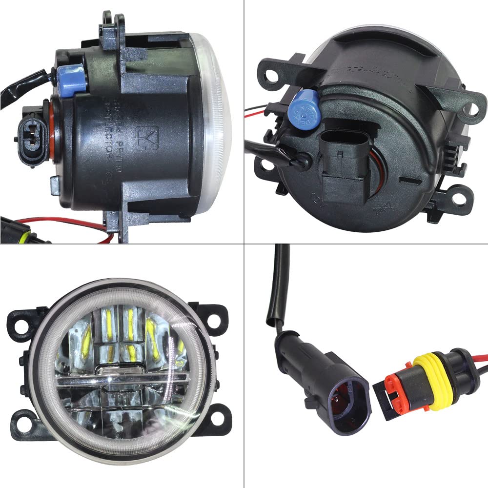 2 Szt Samochód H11 Led światła Przeciwmgielne 40W Angel Eye 4000LM światła Do Jazdy Dziennej 12V Dla Peugeot 301 2012-2018