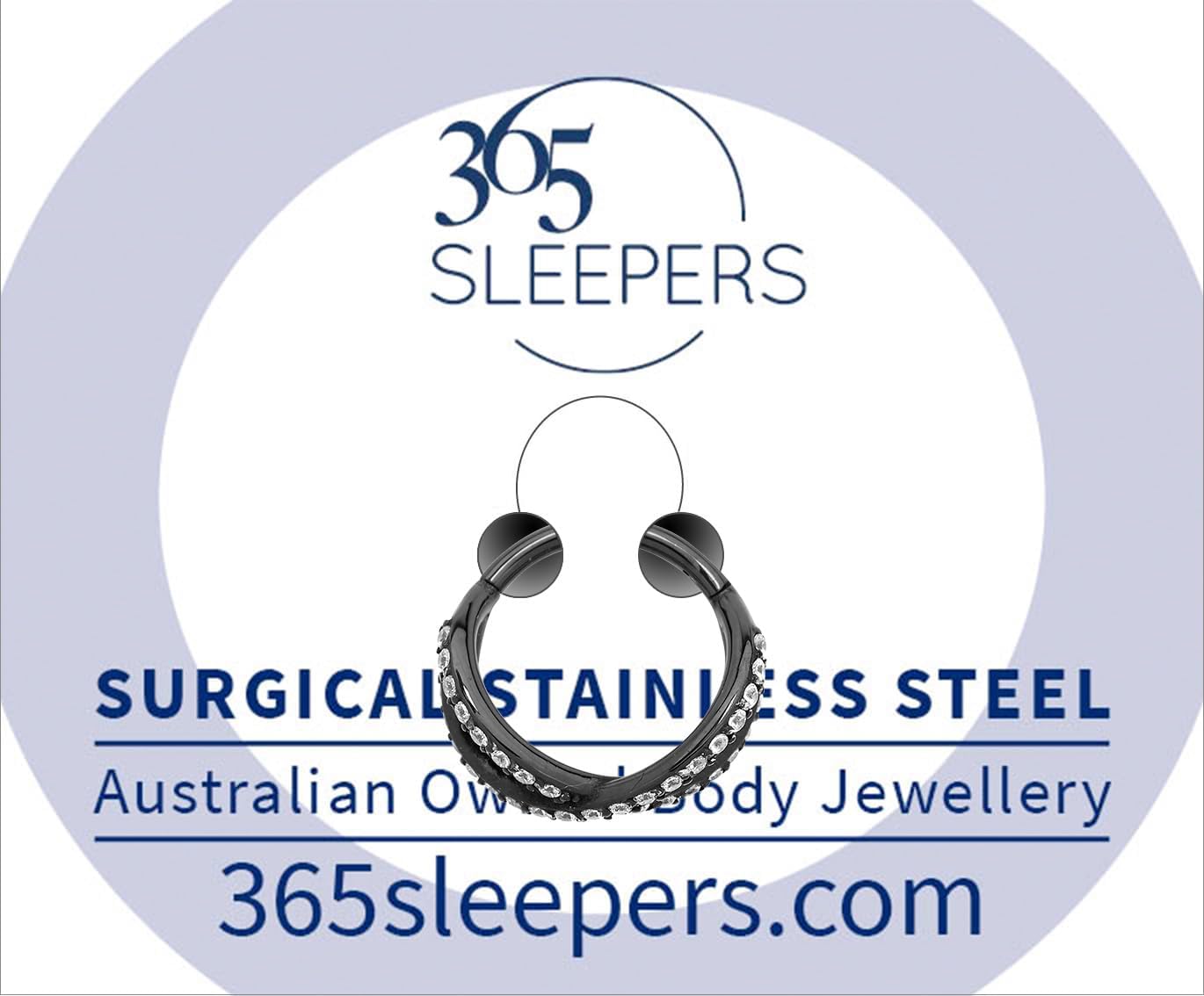 365 Sleepers 316L Surgical Steel Hypoallergenic 16G Double Twist Gem Septum Jewelry Hinged Segment Ring Body Piercing Hoop Lip Rings Helix Cartilage Rook Sleeper Earrings 8mm – 10mm - Image 4
