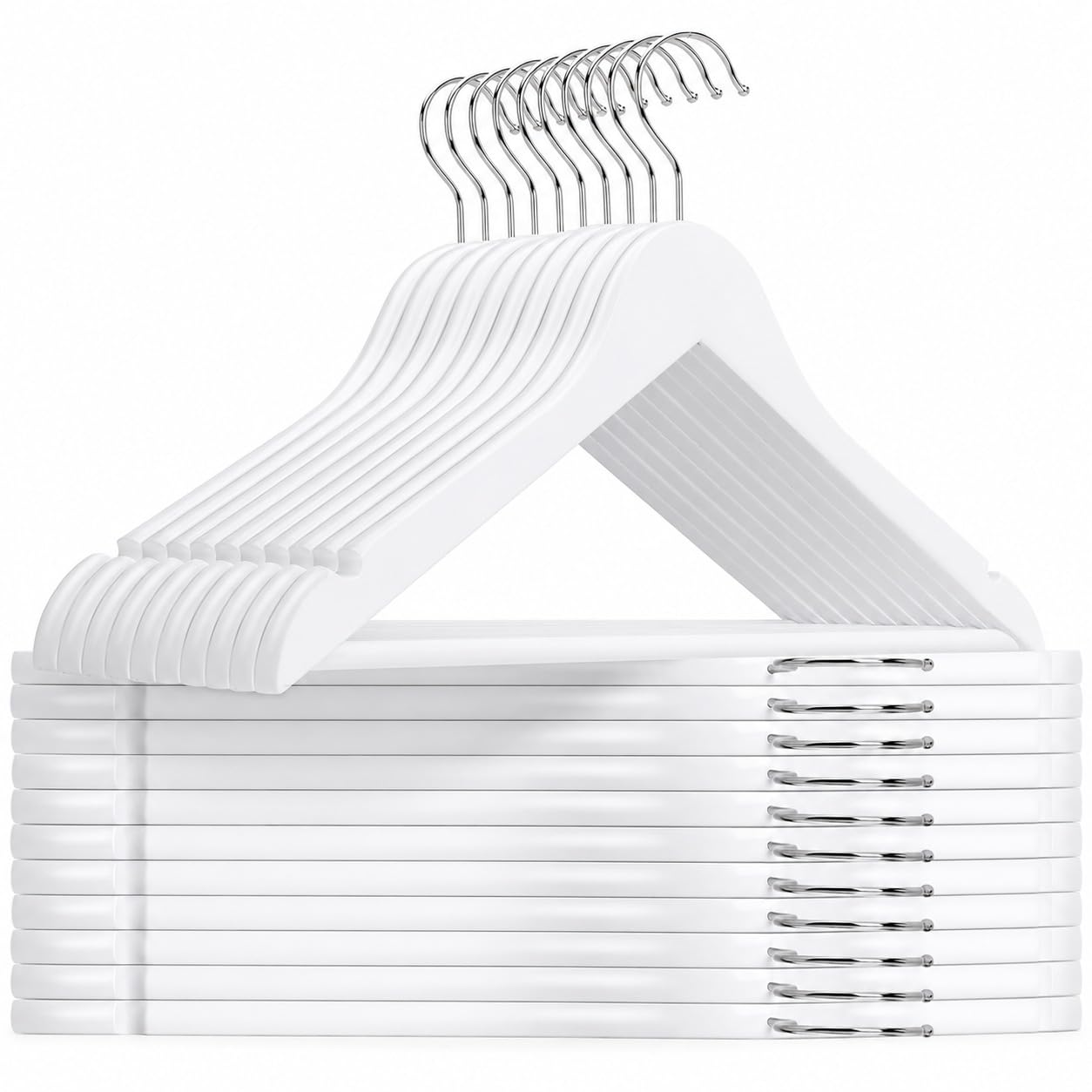 Wooden Coat Hangers Clothes Wardrobe Storage Organiser
