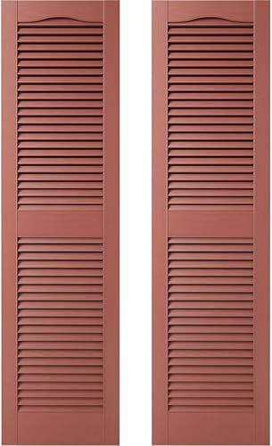 Miniatura 8 de Builders Edge 12 pulgadas de ancho x 48 pulgadas de alto, montante central superior de catedral estándar, persianas con listones abiertos, incluye