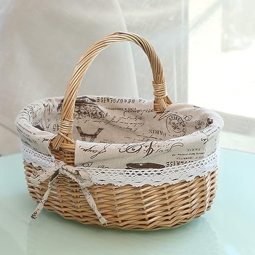 Miniatura 4 de Cesta de macramé de mimbre para picnic, cesta de pícnic de campo, cesta de Pascua, cesta de vino, cesta de caramelo, cesta de frutas, caja de regalo
