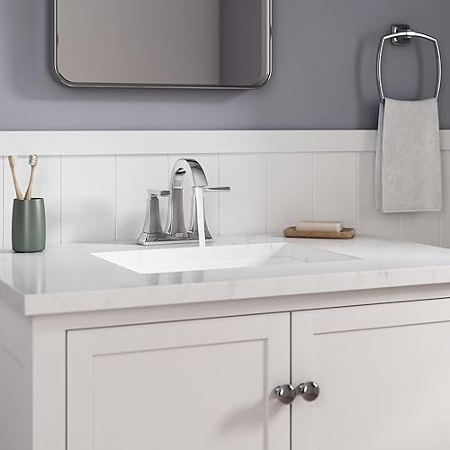 Miniatura 7 de American Standard 7426201.295, Belmeade - Grifo de baño central de dos manijas de 4 pulgadas, níquel cepillado