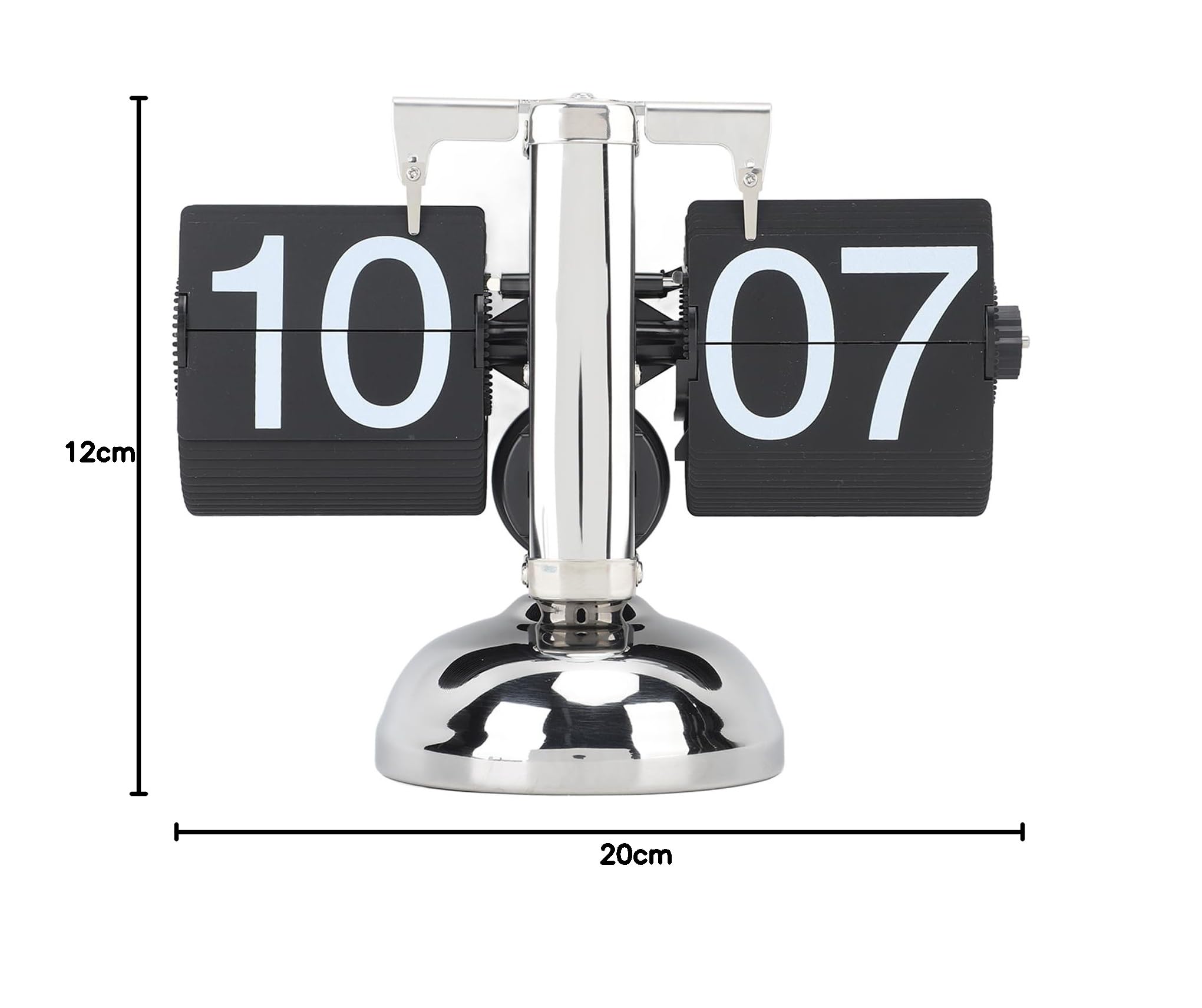 HERCHR Flip-Schreibtischuhr, Retro-Digital-Flip-Down-Uhr, Edelstahl Automatische Mechanische Uhr mit Großen Zahlen, Retro-Flip-Uhr, Batteriebetriebene Flippinguhr für Home & Office