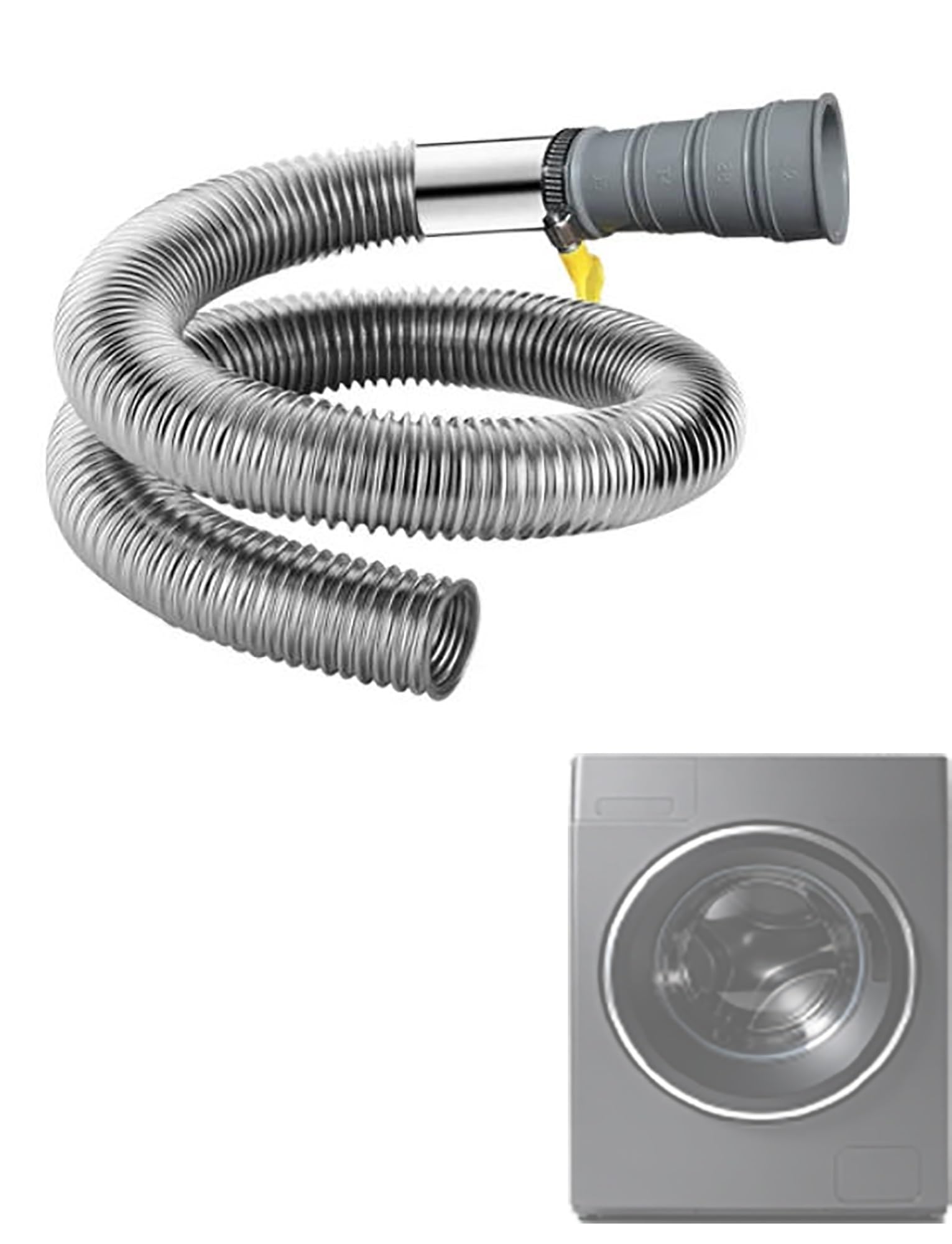 Adapter węża spustowego pralki ze stali nierdzewnej 304 z zaciskami