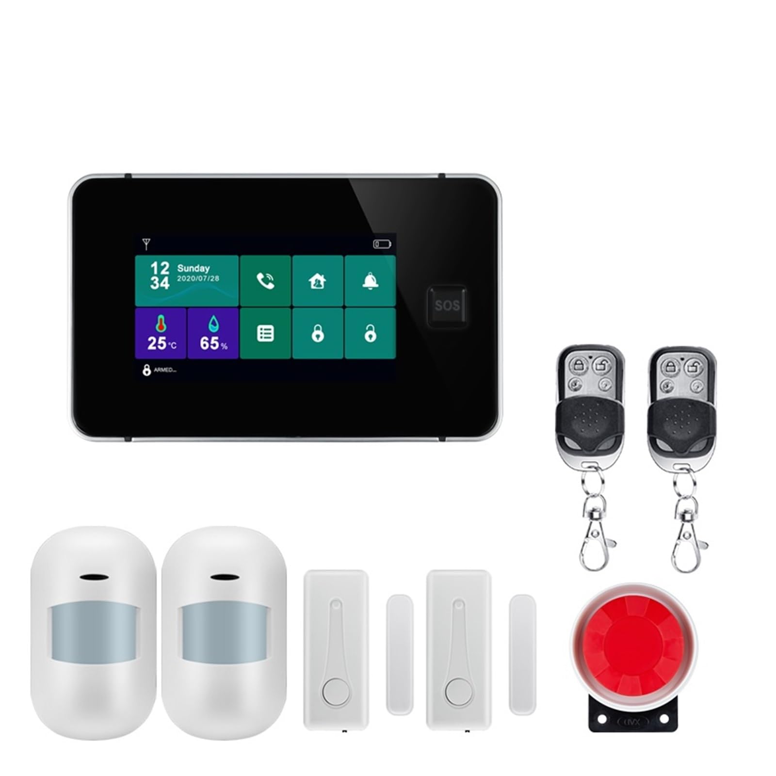 CUDTAPI Wireless GSM Home Security Alarm System For Tuya Smart 433mhz With Motion Sensor(W8B2)