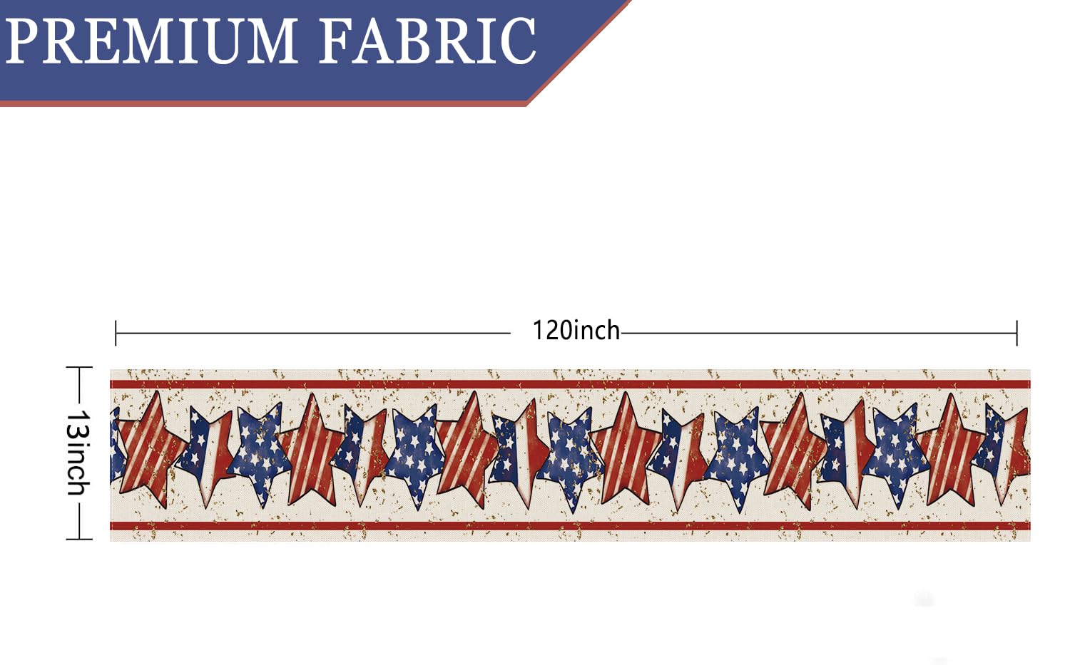 XCHI America Stars Patriotic Table Runner – 13x72 Inch, 4th Of July Memorial Day Decoration For Home Kitchen - View #9