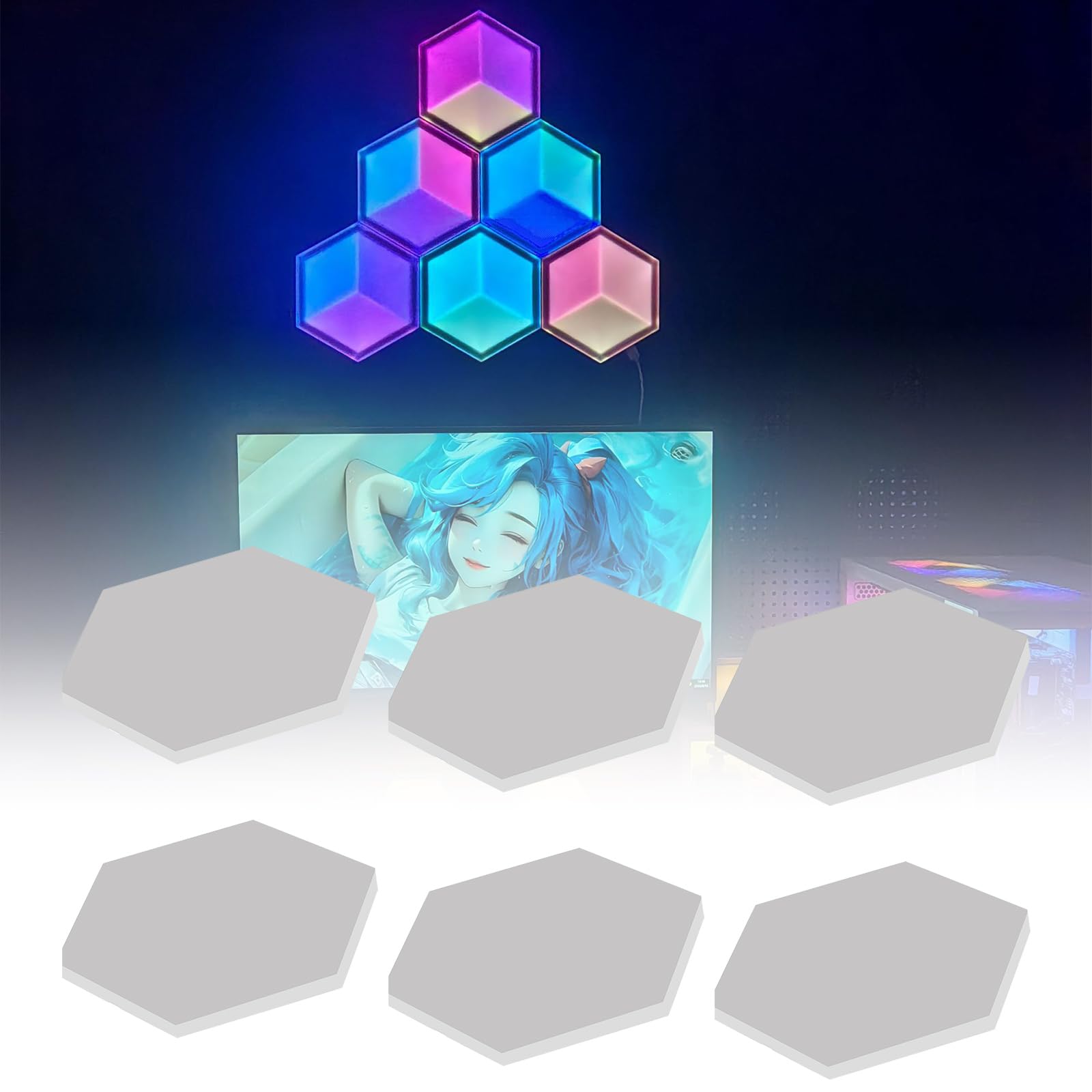 Nucelit Interactive Wall Panel Light Sound-Sensitive Rhythm Sync Soft Lighting for Childrens Playroom Creativity Color Altering Soft Lighting for Children ' s Bedroom